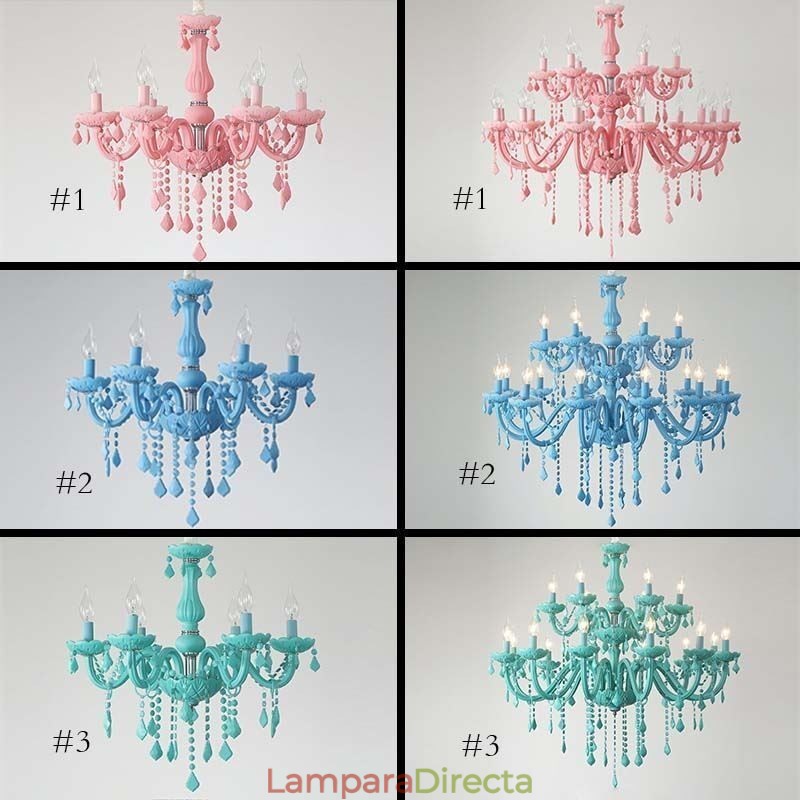 Elegante lámpara colgante de cristal de estilo europeo de gran tamaño.