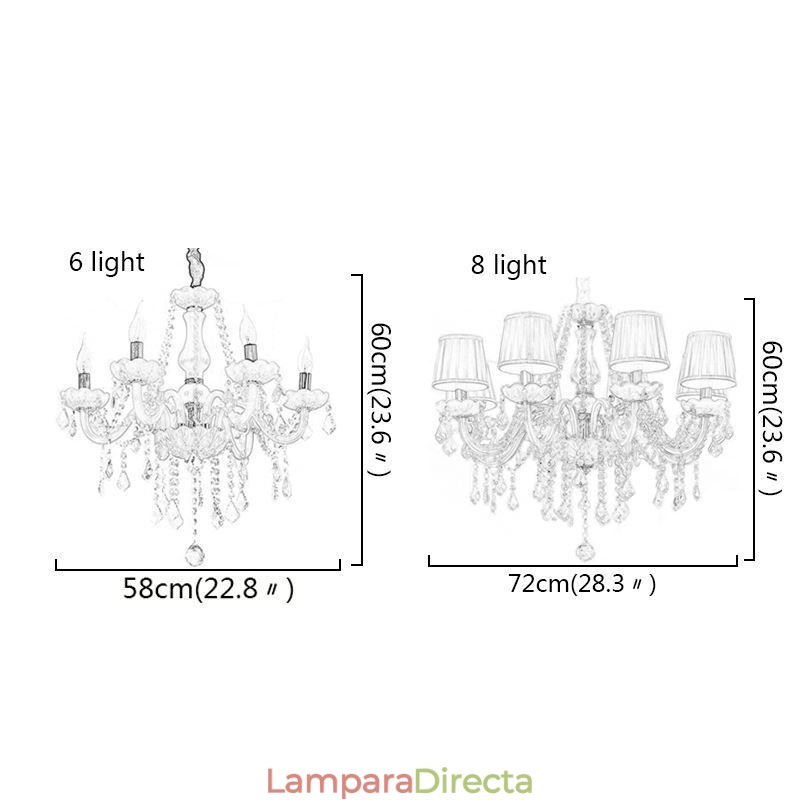 Lámpara colgante de cristal creativa y elegante de estilo europeo.