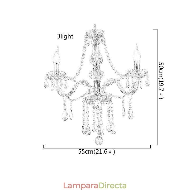 Lámpara colgante de cristal color coñac europeo