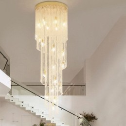 Lámpara de araña de cristal moderna, lámpara de techo de cristal de lujo con 19 luces