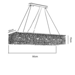 Lámpara de techo de cristal europea de lujo con 12 luces