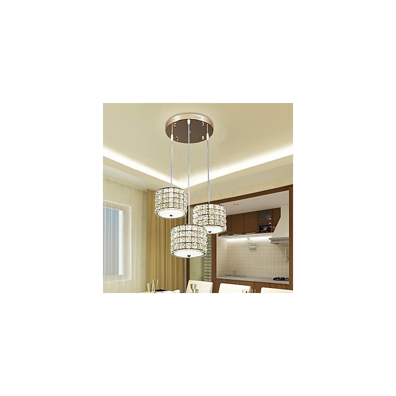 Lámpara colgante de cristal de 3 luces