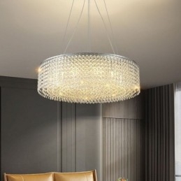Lámpara de techo decorativa de lujo europea de cristal moderna con 12 luces