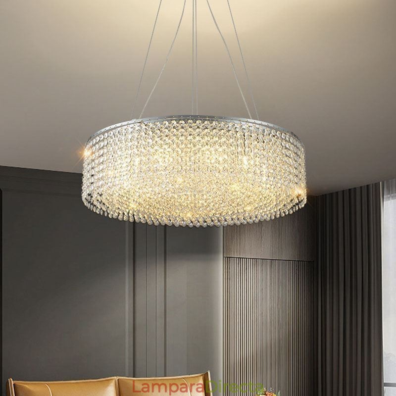 Lámpara de techo decorativa de lujo europea de cristal moderna con 12 luces