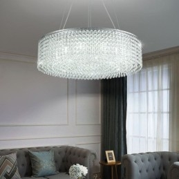 Lámpara de techo decorativa de lujo europea de cristal moderna con 12 luces