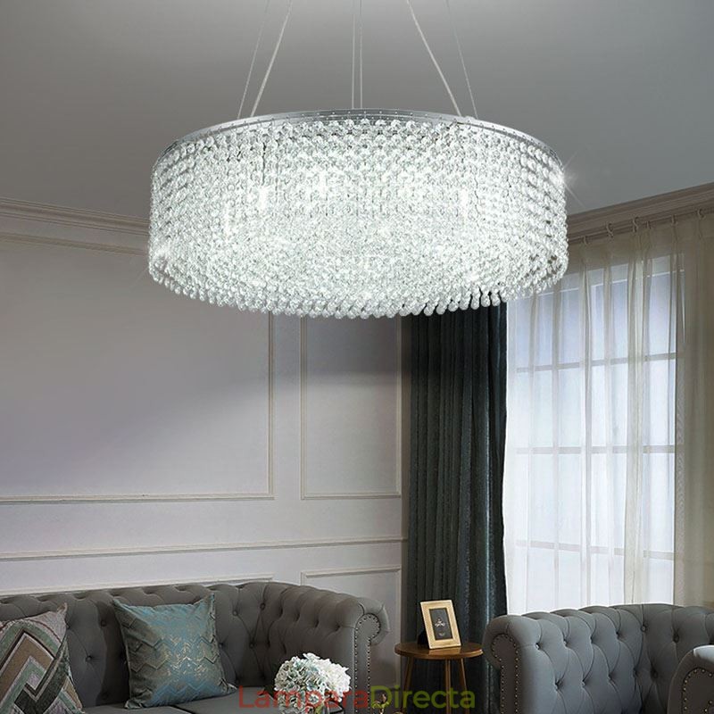 Lámpara de techo decorativa de lujo europea de cristal moderna con 12 luces