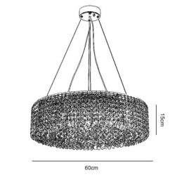 Lámpara de techo decorativa de lujo europea de cristal moderna con 12 luces