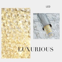 Lámpara de techo decorativa de lujo europea de cristal moderna con 12 luces