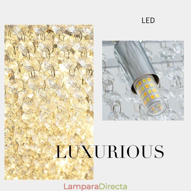 Lámpara de techo decorativa de lujo europea de cristal moderna con 12 luces