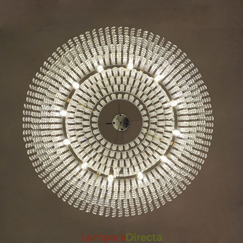Lámpara de techo decorativa de lujo europea de cristal moderna con 12 luces