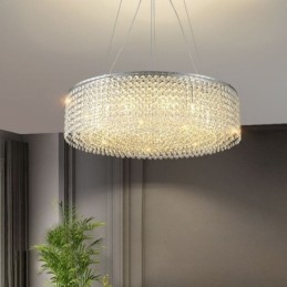 Lámpara de techo decorativa de lujo europea de cristal moderna con 12 luces