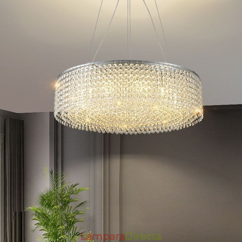 Lámpara de techo decorativa de lujo europea de cristal moderna con 12 luces