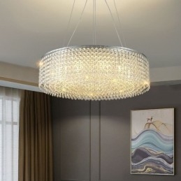 Lámpara de techo decorativa de lujo europea de cristal moderna con 12 luces