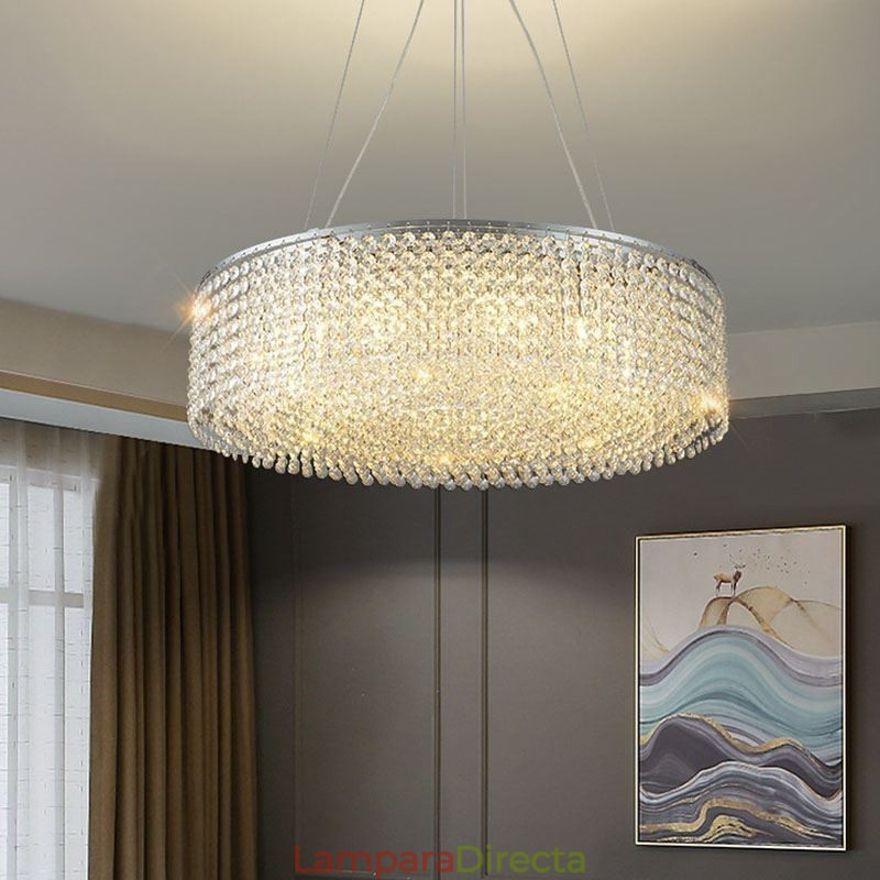 Lámpara de techo decorativa de lujo europea de cristal moderna con 12 luces