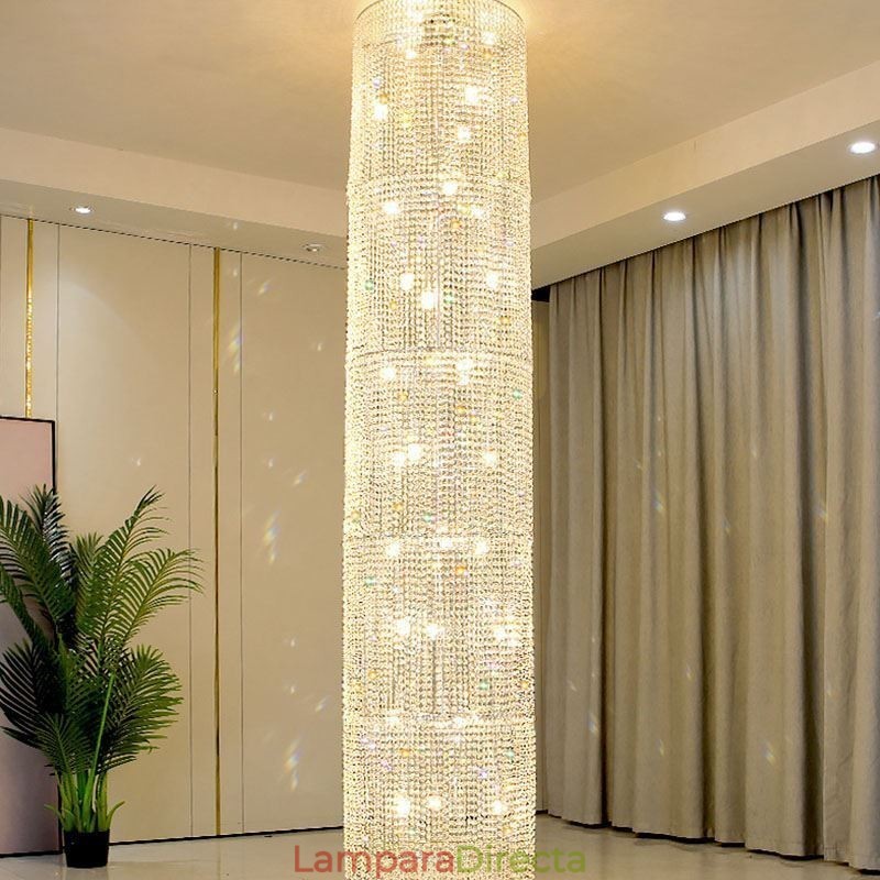Lámpara de araña de cristal de lujo, moderna lámpara de techo con 36 luces
