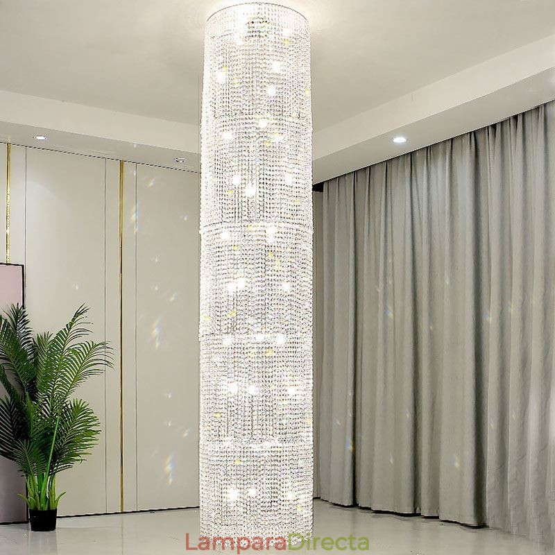 Lámpara de araña de cristal de lujo, moderna lámpara de techo con 36 luces