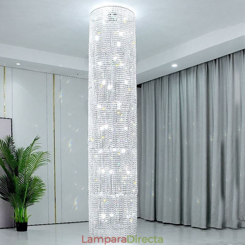 Lámpara de araña de cristal de lujo, moderna lámpara de techo con 36 luces