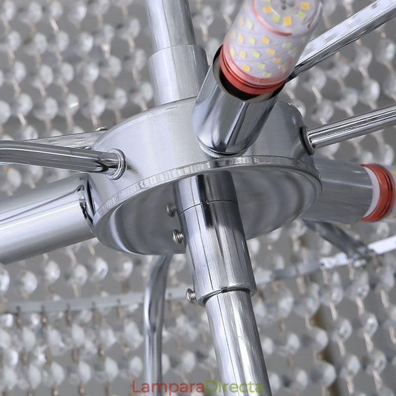 Lámpara de araña de cristal de lujo, moderna lámpara de techo con 36 luces
