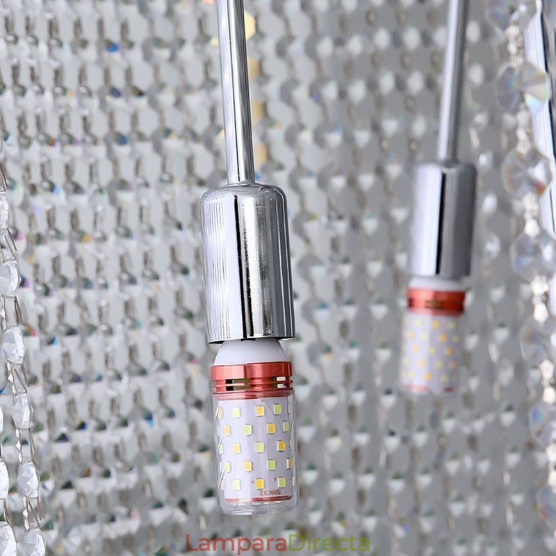 Lámpara de araña de cristal de lujo, moderna lámpara de techo con 36 luces