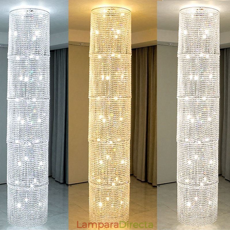 Lámpara de araña de cristal de lujo, moderna lámpara de techo con 36 luces
