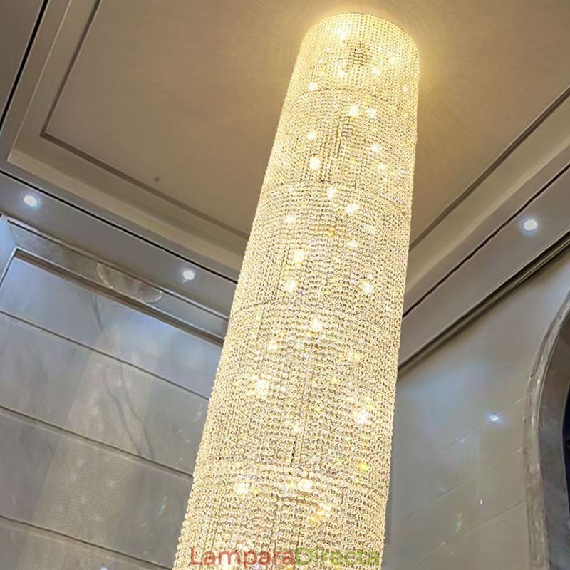 Lámpara de araña de cristal de lujo, moderna lámpara de techo con 36 luces