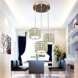 Lámpara colgante de cristal de 3 luces