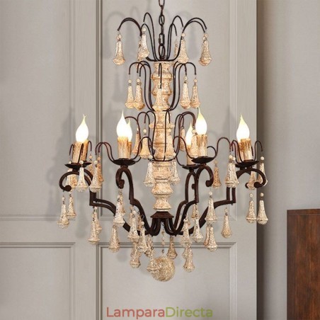 Lámpara colgante de madera de estilo retro elegante Lámpara colgante de madera de estilo retro elegante