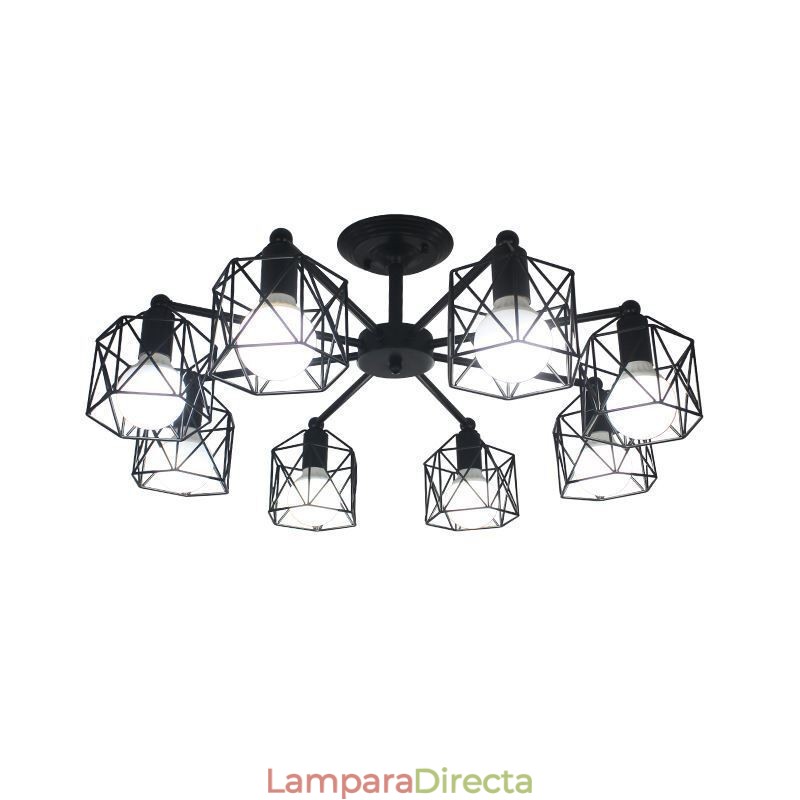 Lámpara colgante moderna de jaula de pájaros de hierro, iluminación decorativa