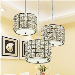 Lámpara colgante de cristal de 3 luces