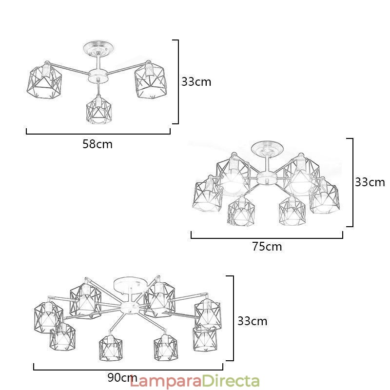 Lámpara colgante moderna de jaula de pájaros de hierro, iluminación decorativa