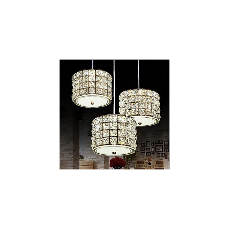 Lámpara colgante de cristal de 3 luces