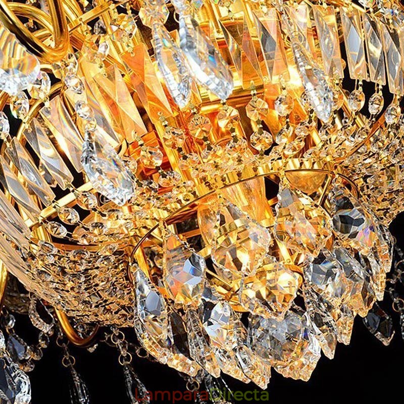 Lámpara colgante de escalera dúplex de cristal de lujo europeo