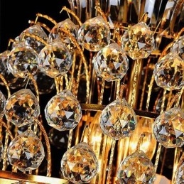 Lámpara colgante larga de lujo estilo imperio de cristal retro