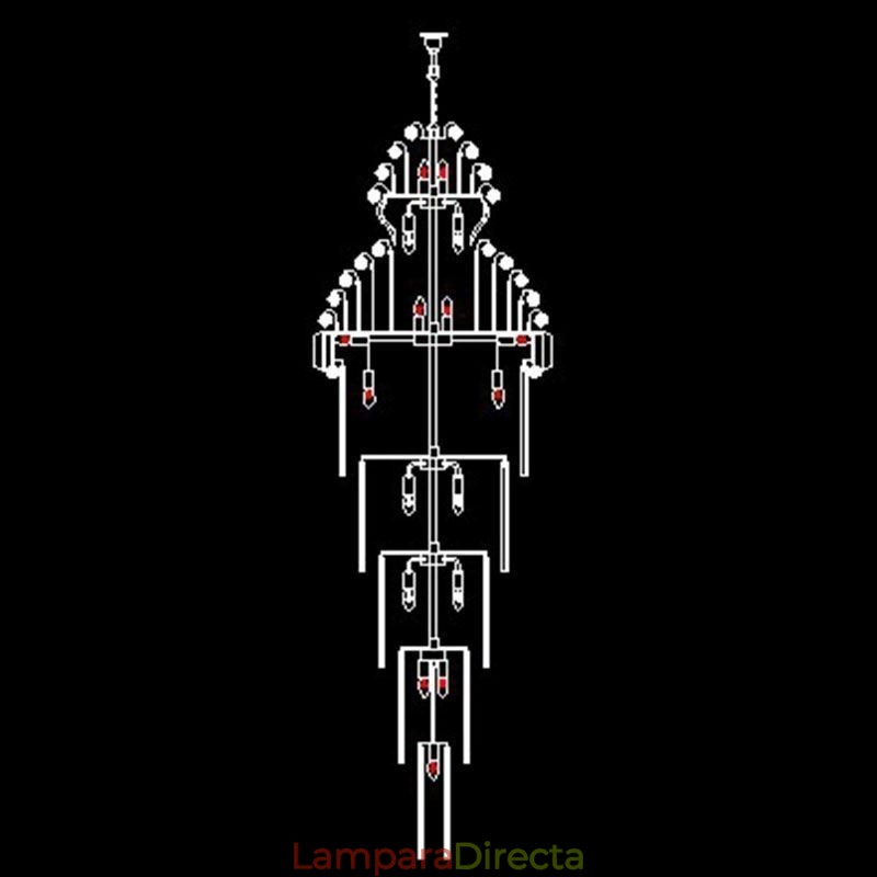 Lámpara colgante larga de lujo estilo imperio de cristal retro