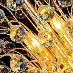 Elegante lámpara de araña de cristal estilo imperio, estilo europeo, de lujo, con colgante largo.