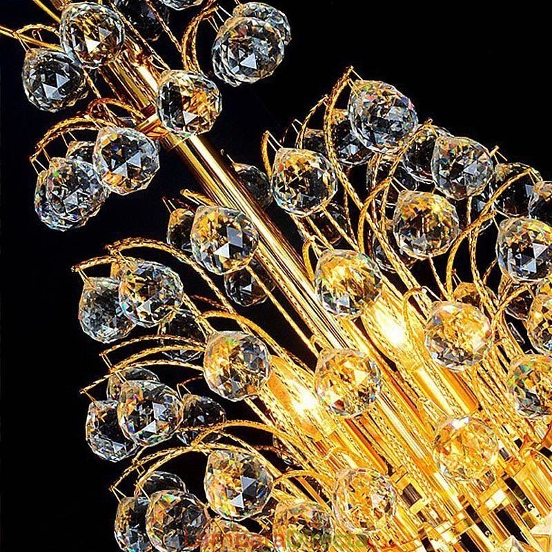 Elegante lámpara de araña de cristal estilo imperio, estilo europeo, de lujo, con colgante largo.