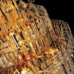 Elegante lámpara de araña de cristal estilo imperio, estilo europeo, de lujo, con colgante largo.