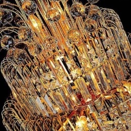 Elegante lámpara de araña de cristal estilo imperio, estilo europeo, de lujo, con colgante largo.