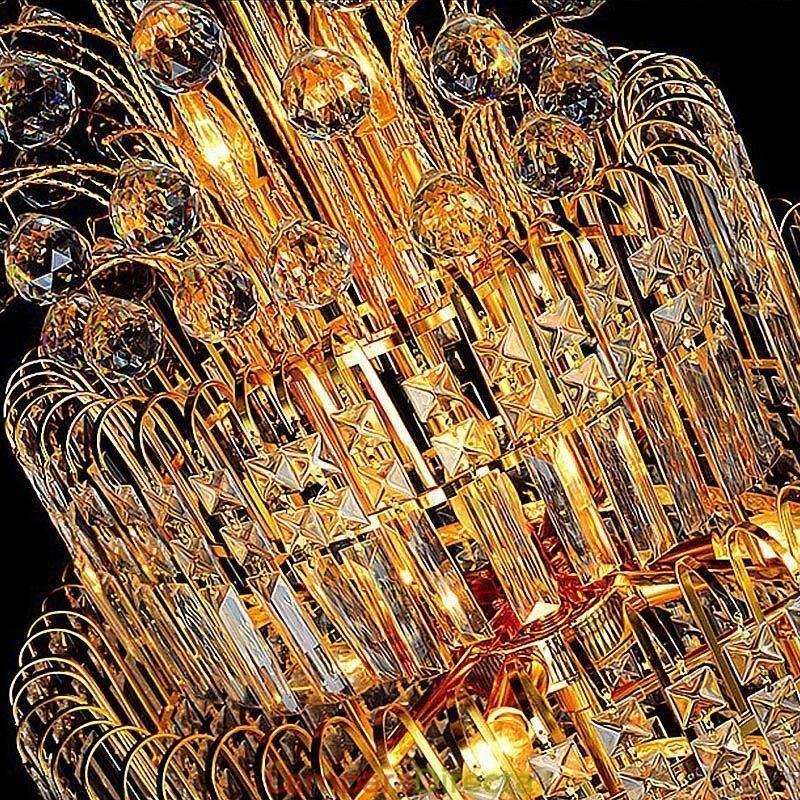 Elegante lámpara de araña de cristal estilo imperio, estilo europeo, de lujo, con colgante largo.