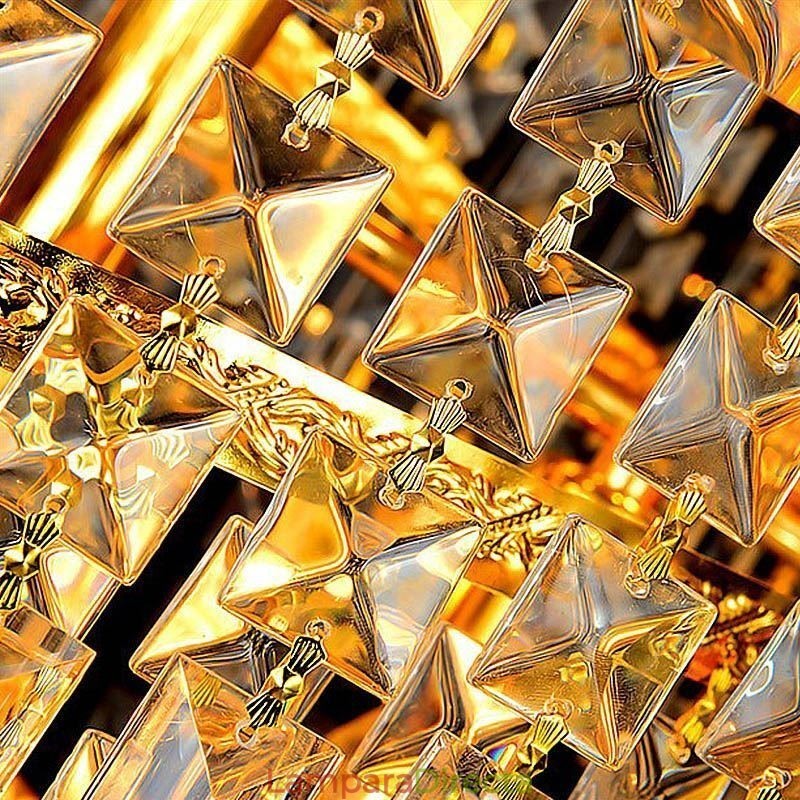 Elegante lámpara de araña de cristal estilo imperio, estilo europeo, de lujo, con colgante largo.