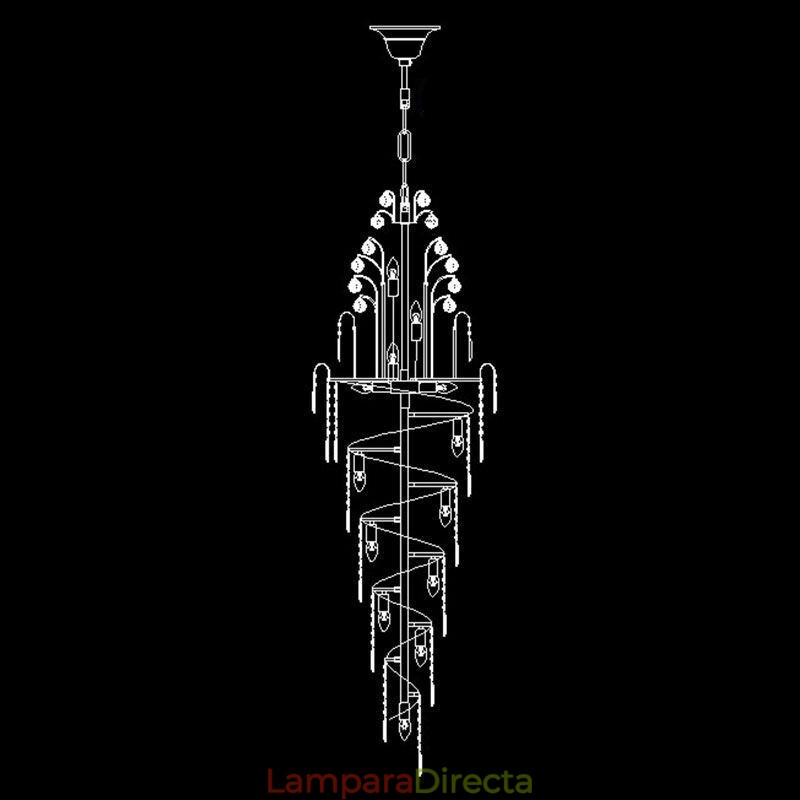 Elegante lámpara de araña de cristal estilo imperio, estilo europeo, de lujo, con colgante largo.