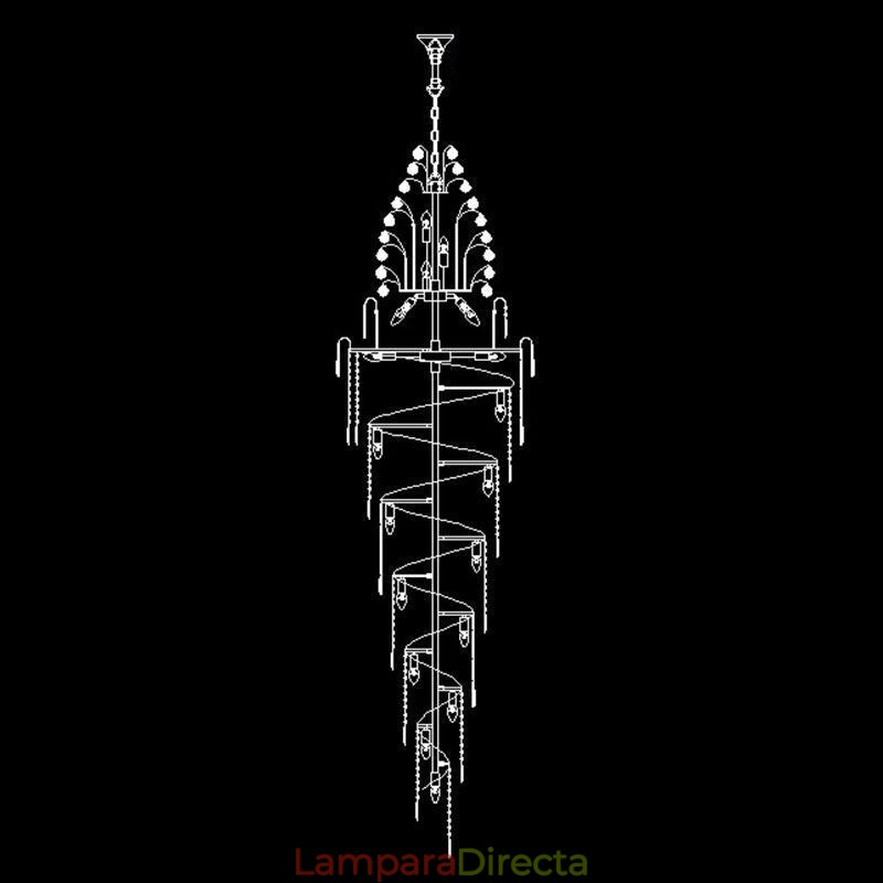 Elegante lámpara de araña de cristal estilo imperio, estilo europeo, de lujo, con colgante largo.