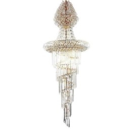 Lámpara de araña de cristal de lujo, moderna, europea, elegante, larga, colgante, escalera dúplex