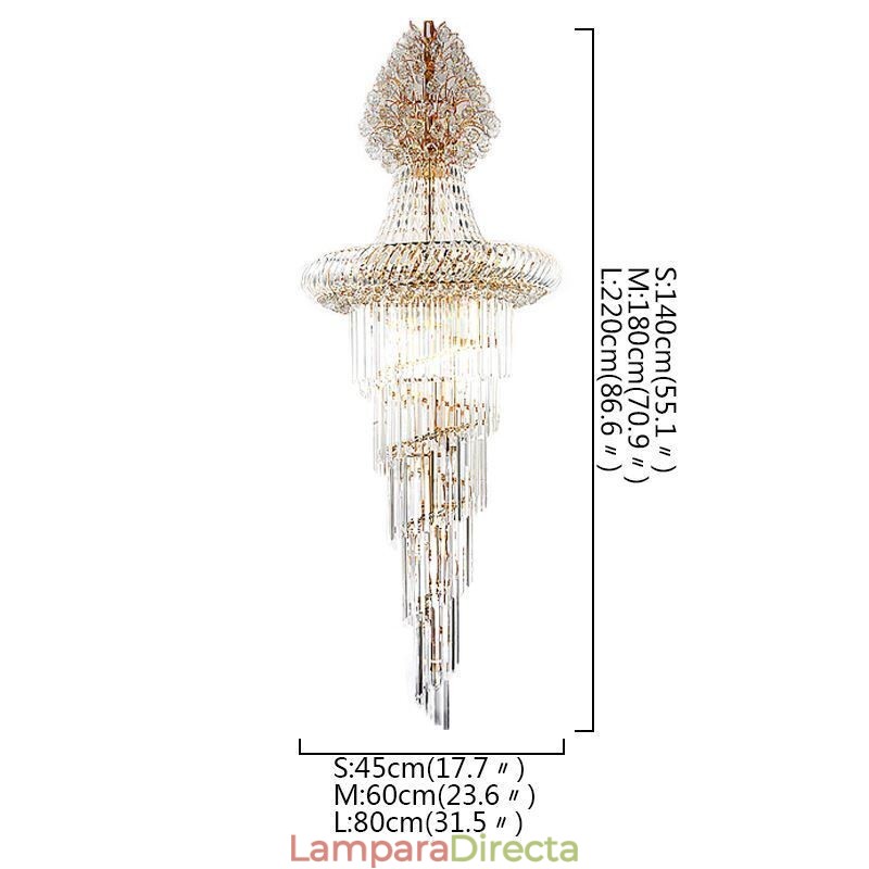 Lámpara de araña de cristal de lujo, moderna, europea, elegante, larga, colgante, escalera dúplex