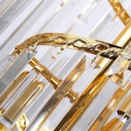 Lámpara de araña de cristal de lujo, moderna, europea, elegante, larga, colgante, escalera dúplex