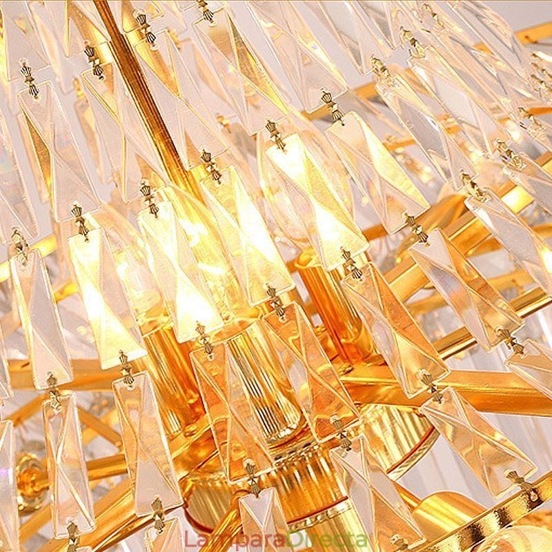 Lámpara de araña de cristal de lujo, moderna, europea, elegante, larga, colgante, escalera dúplex