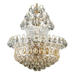 Lámpara colgante de cristal simple estilo imperio dorado moderno