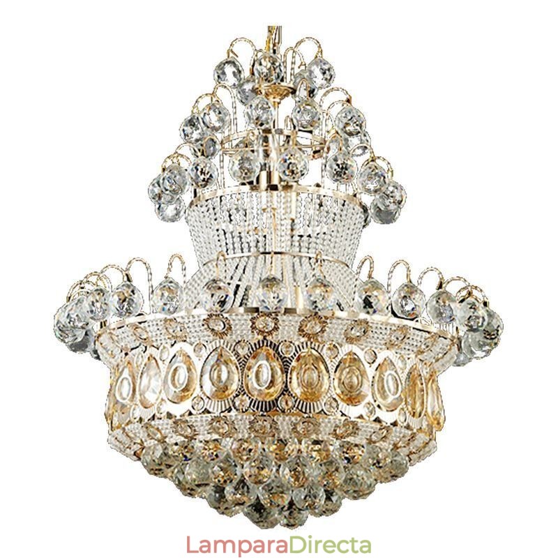 Lámpara colgante de cristal simple estilo imperio dorado moderno