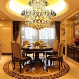 Lámpara colgante de cristal simple estilo imperio dorado moderno