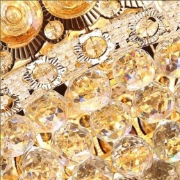 Lámpara colgante de cristal simple estilo imperio dorado moderno